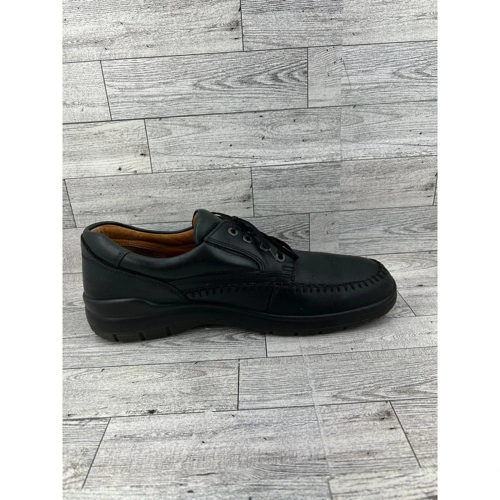 ECCO Black Leather Lace Up Comfort System Dress Shoes Men‎ Size EU 44 US 10.5